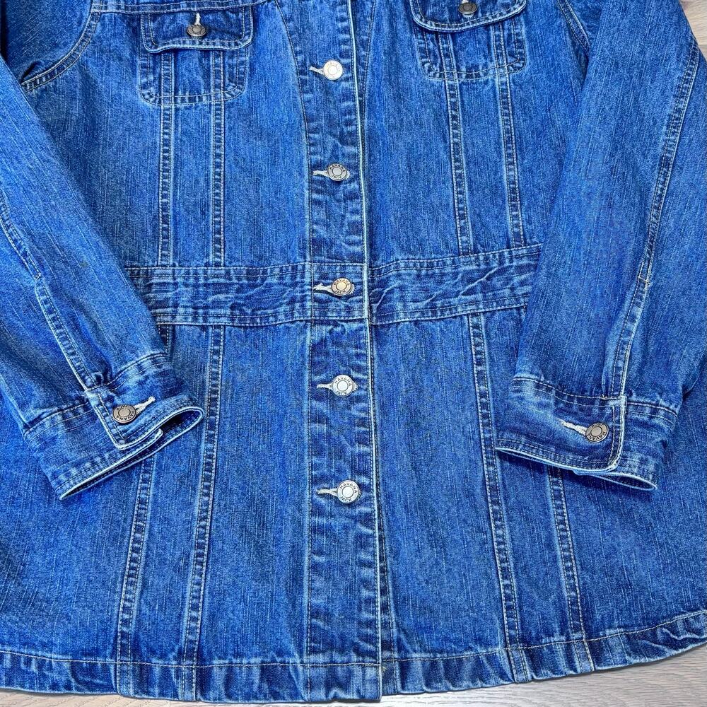 VTG Y2K Havana Jacks Cafe Denim Chore Jacket Longline Western Americana Women XL - Picture 3 of 7